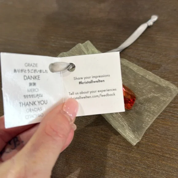 Swarovski Orange Faceted Crystal Necklace - Picture 2 of 3